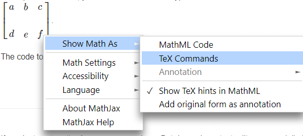 View Latex code MathWit tutorial